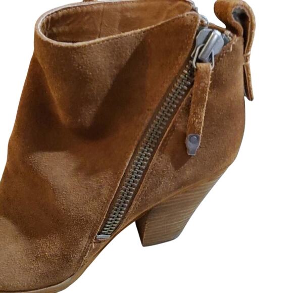 DOLCE Vita double zipper chunky distressed brown suede leather booties size 10 - Picture 6 of 9